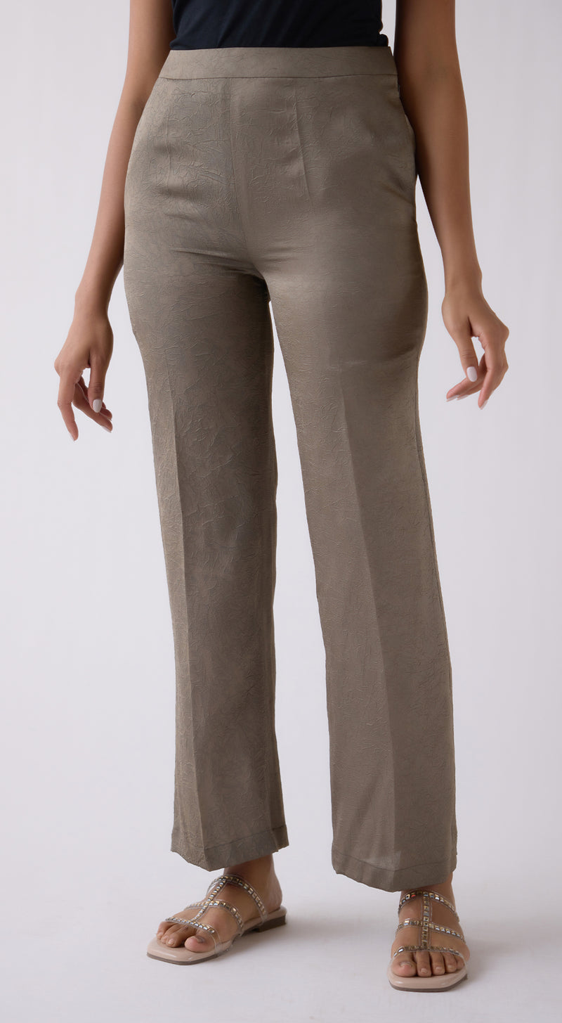 Grey Straight-Fit Trousers