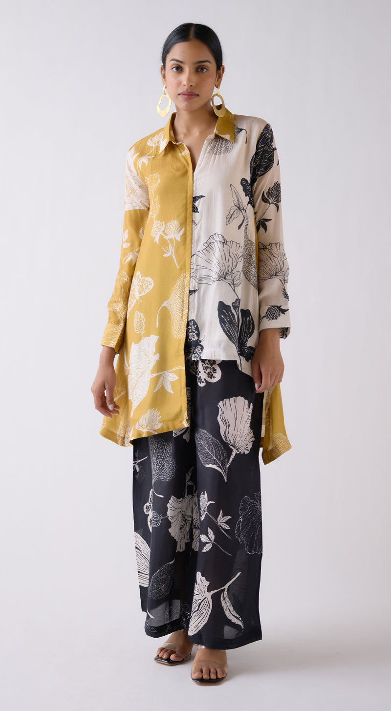 Mustard Muslin Printed Co-ord Set