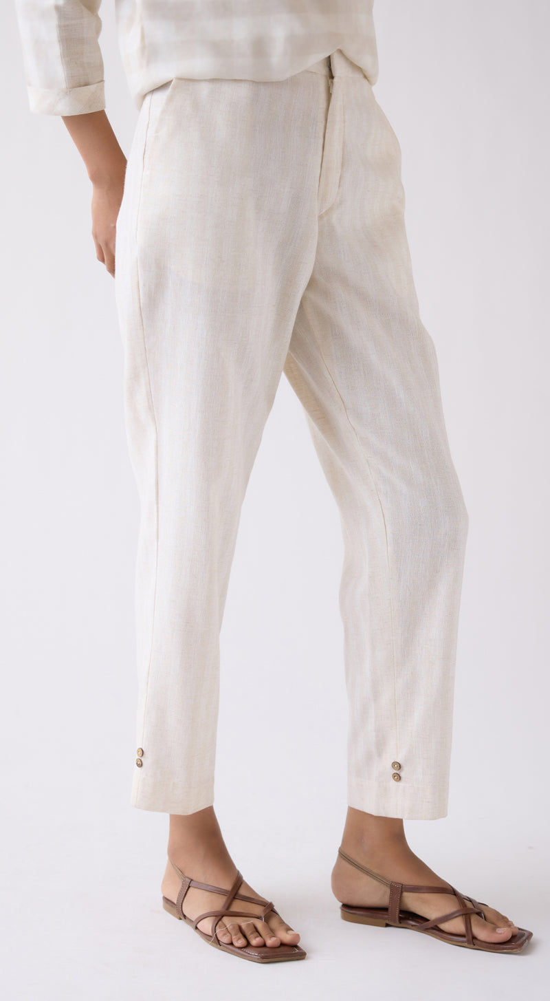 Ivory Straight-Fit Trousers