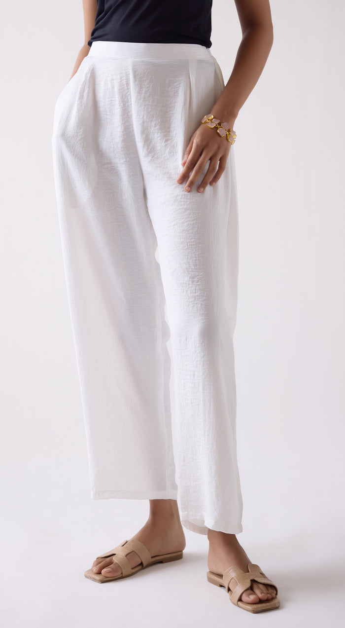 Ivory Wide-Leg Trousers