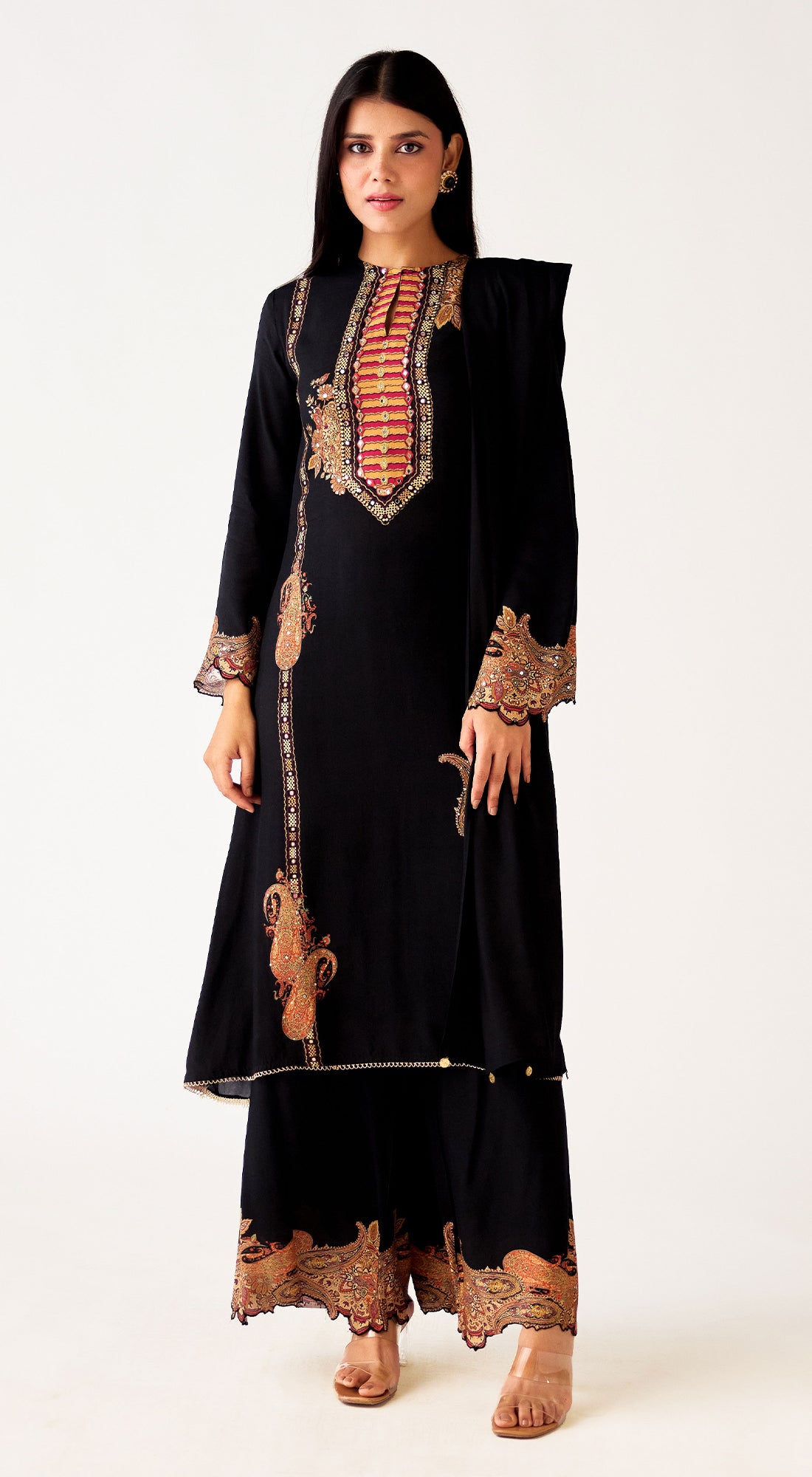 Black Muslin Suit Set