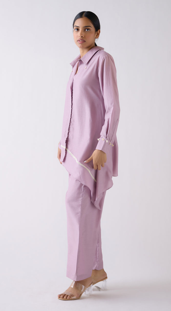 Lilac Cotton Silk Co-ord Set