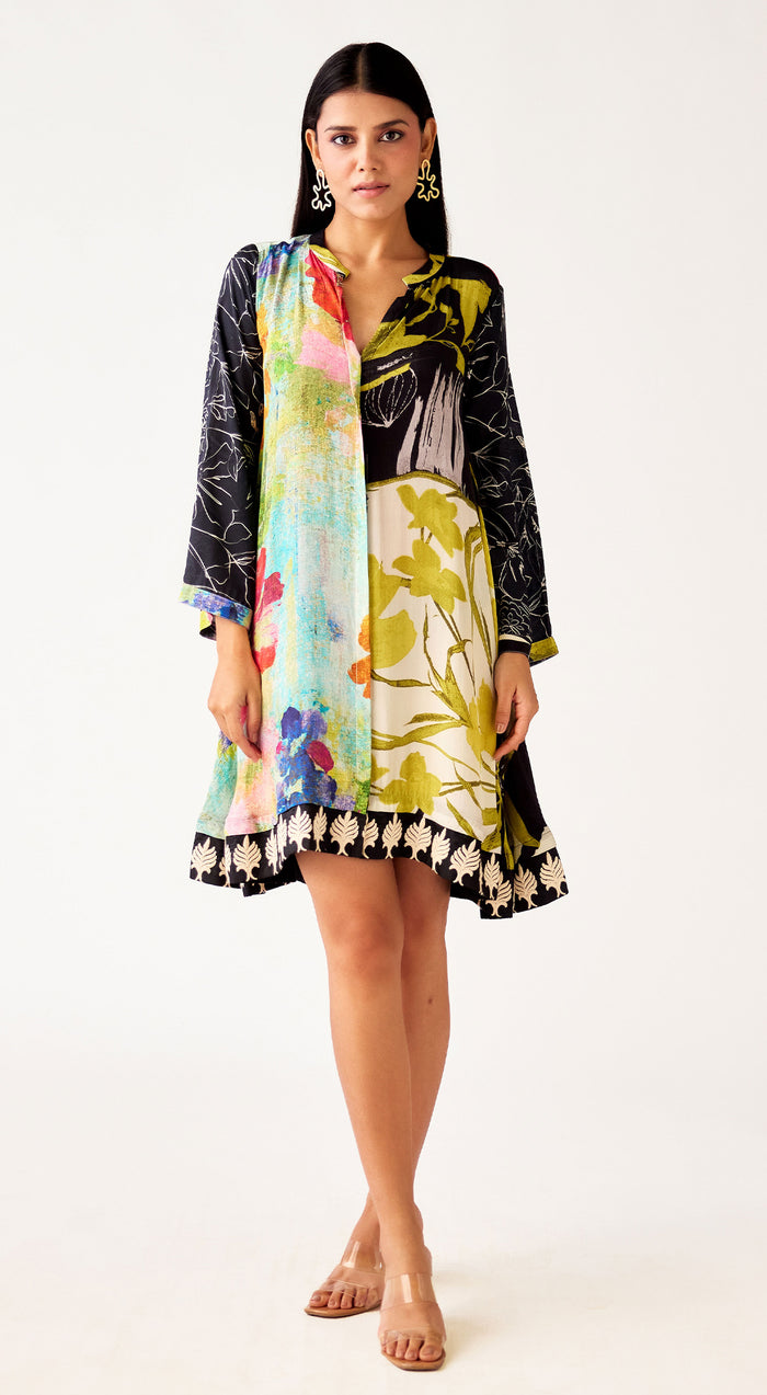 Multi Crepe Floral Dress