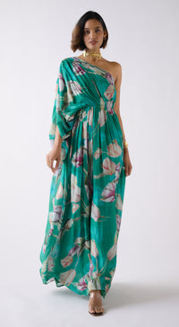 Green Muslin Floral Dress