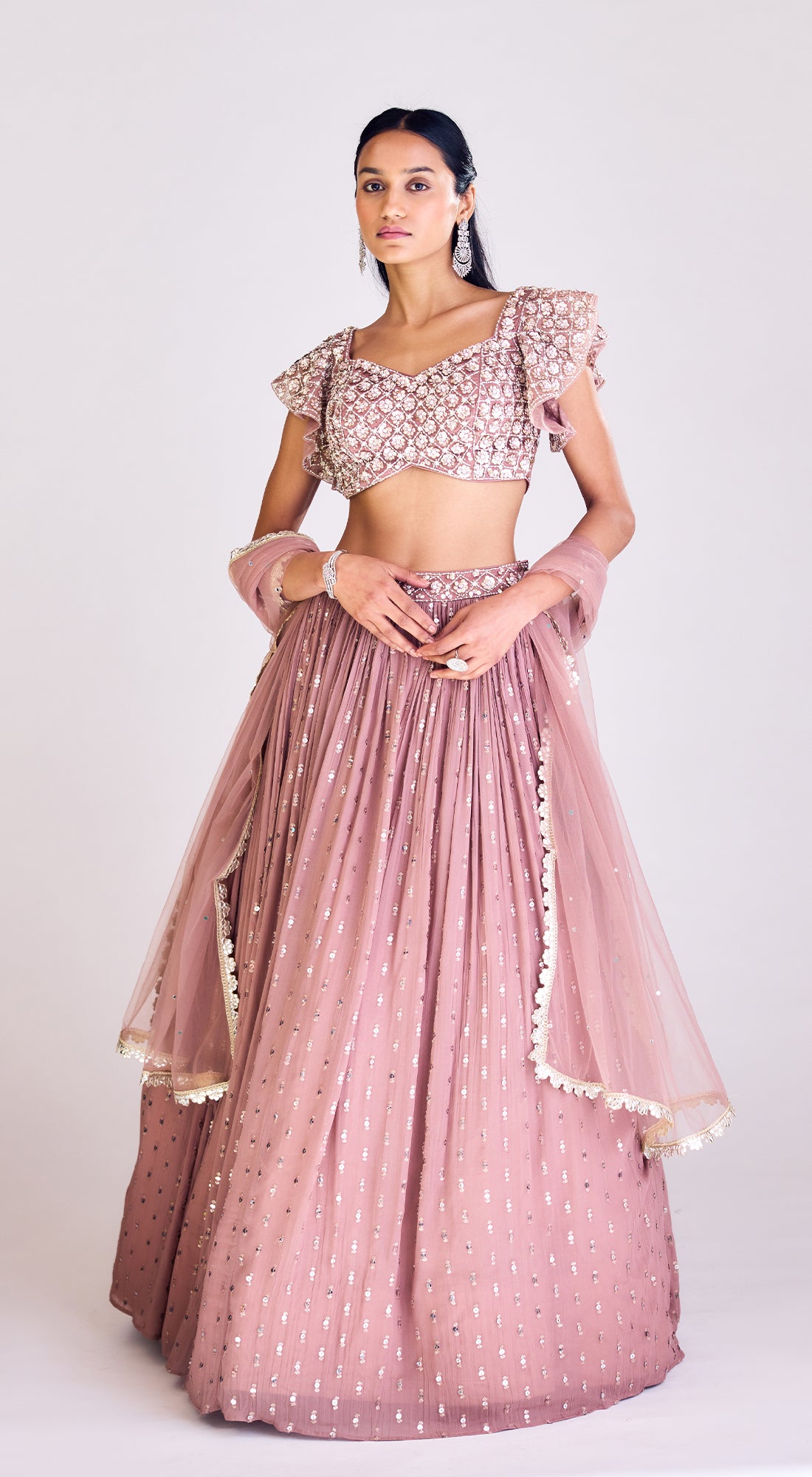 Embroidered Organza Lehenga Set