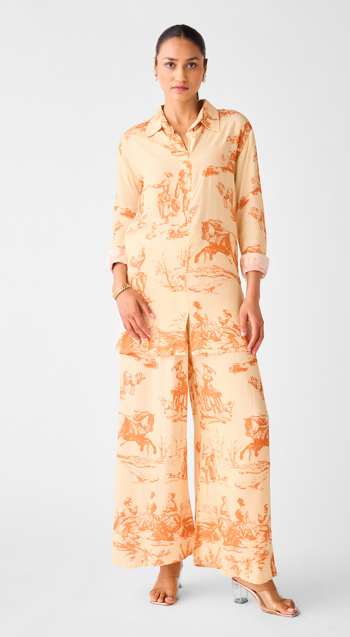 Peach Cotton Linen Co-ord Set