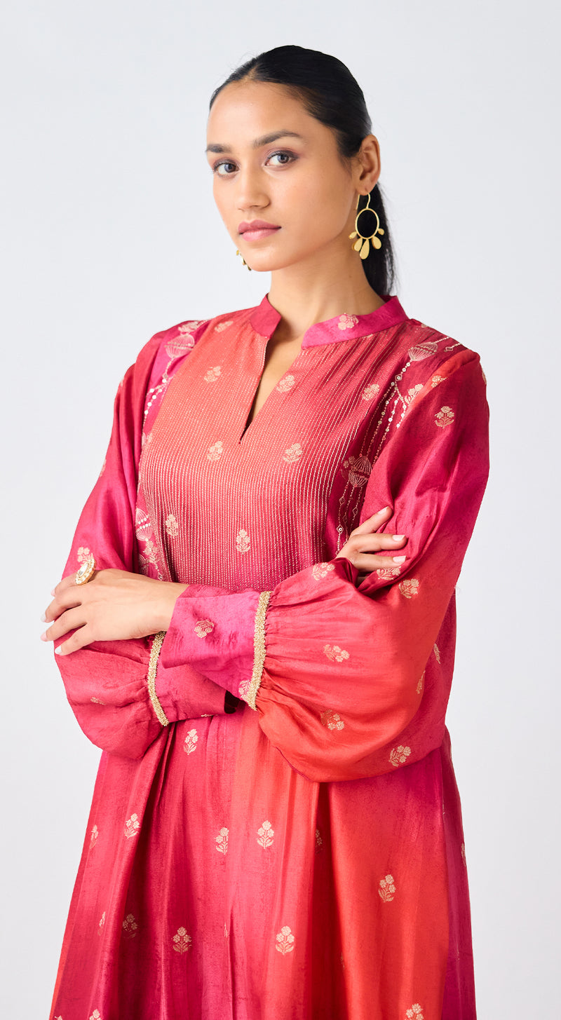 Rust Banarasi Silk Suit Set