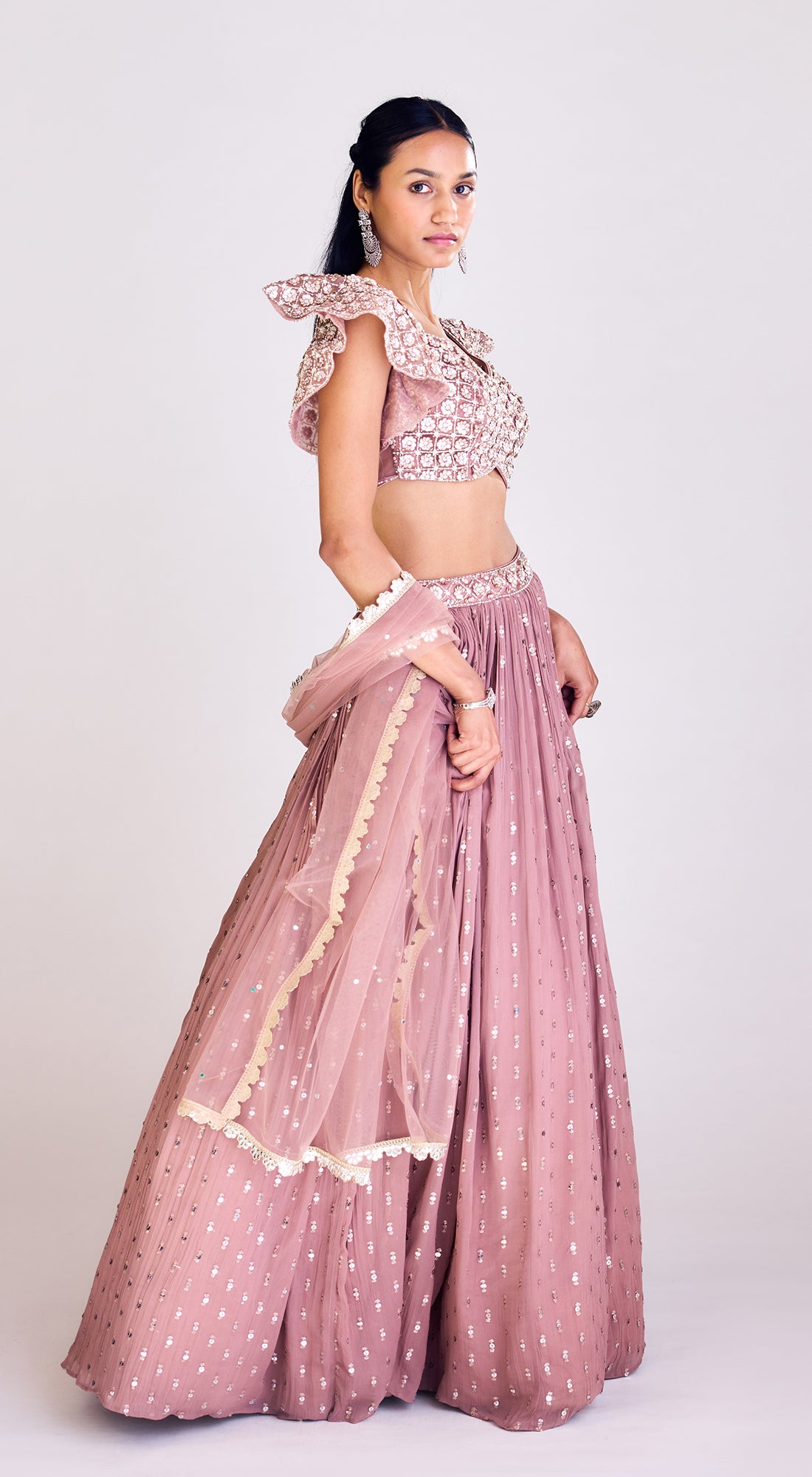 Embroidered Organza Lehenga Set