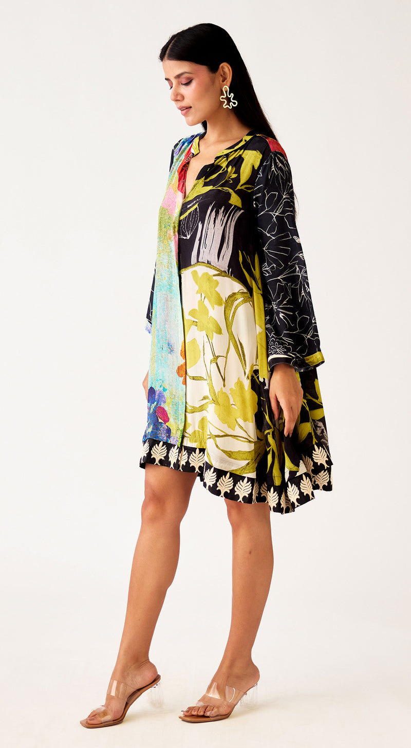 Multi Crepe Floral Dress