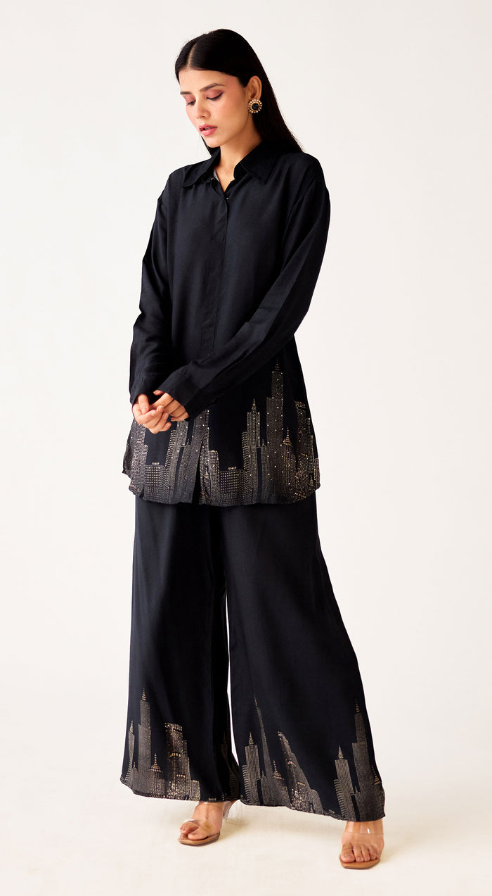 Black Muslin Co-Ord Set