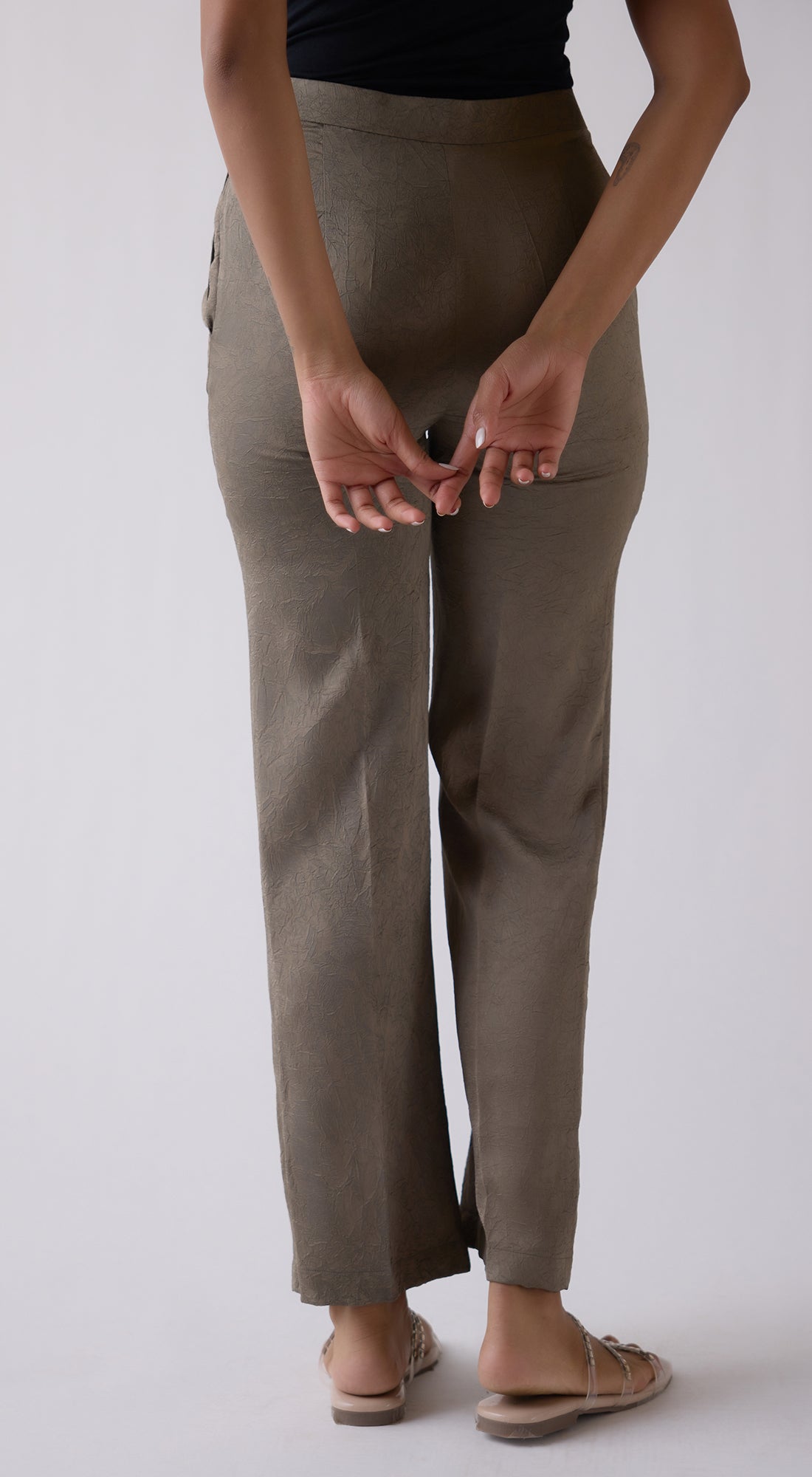 Grey Straight-Fit Trousers