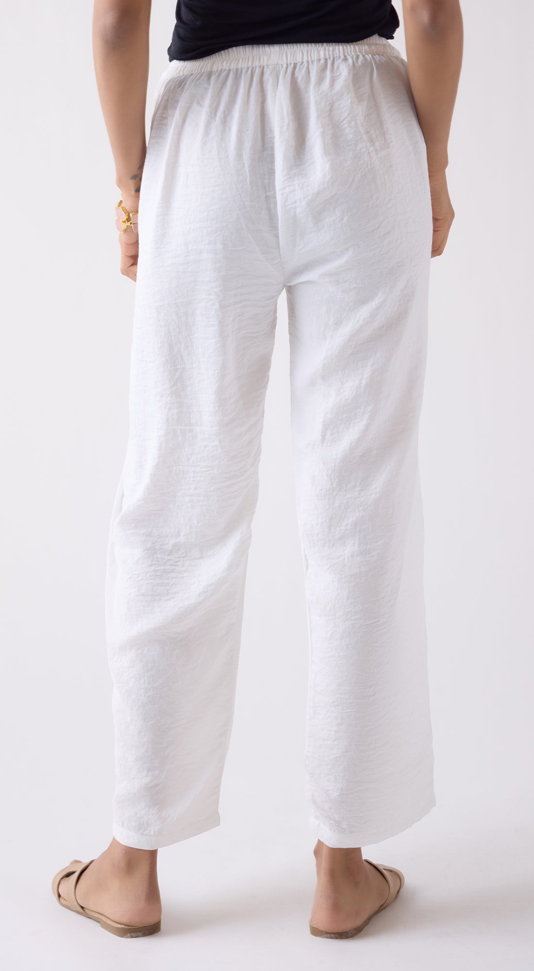 Ivory Wide-Leg Trousers