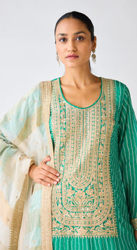 Green Zari Work Sharara Set