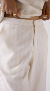 Ivory Straight-Fit Trousers