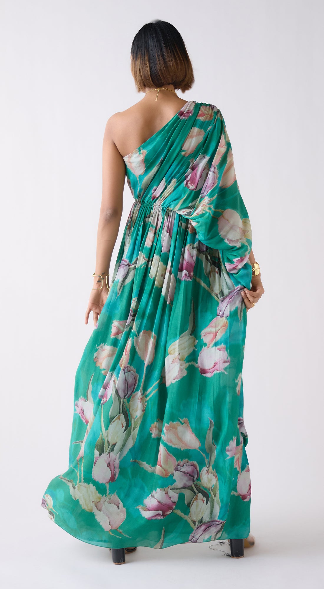 Green Muslin Floral Dress