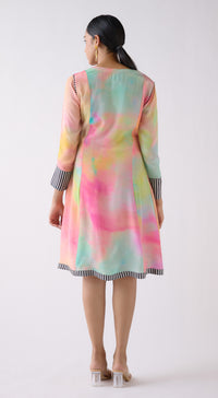 Multi Crepe Abstract Print Dress