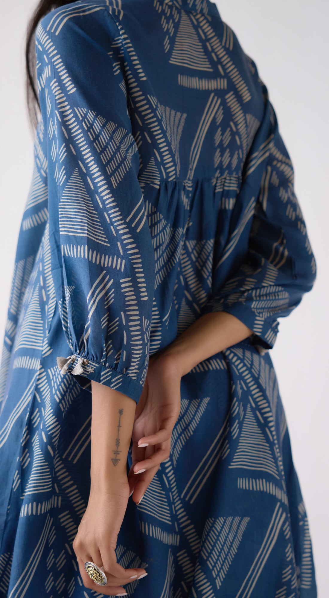 Blue Muslin Abstract Print Co-ord Set