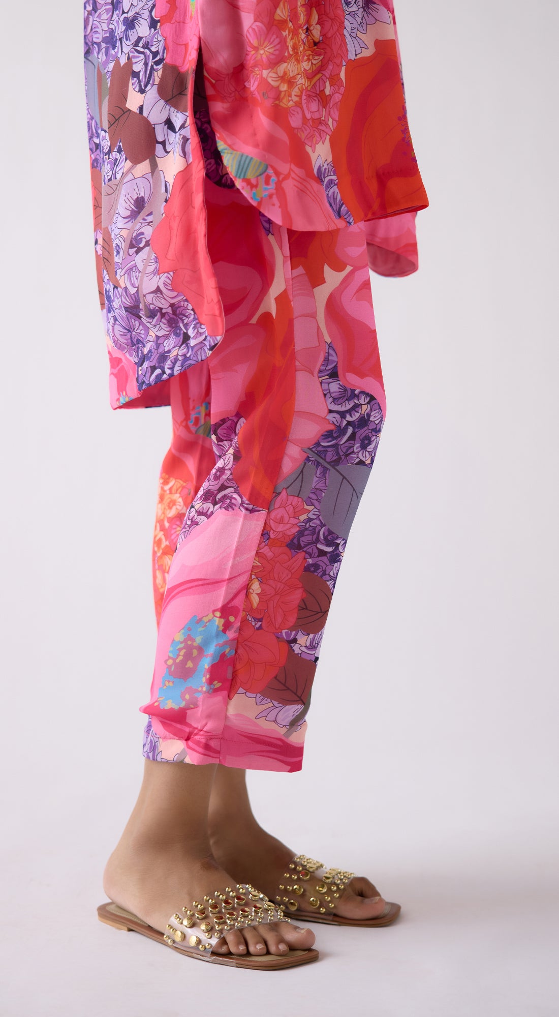 Pink Muslin Printed Co-ord Set