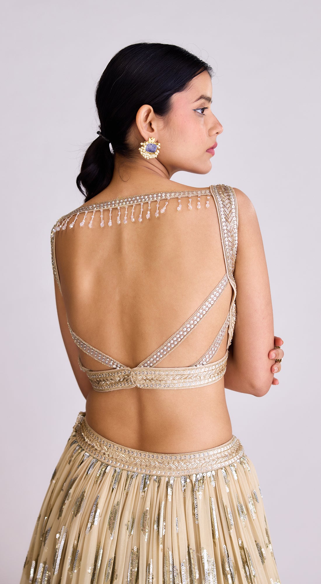 Ivory Georgette Lehenga Set