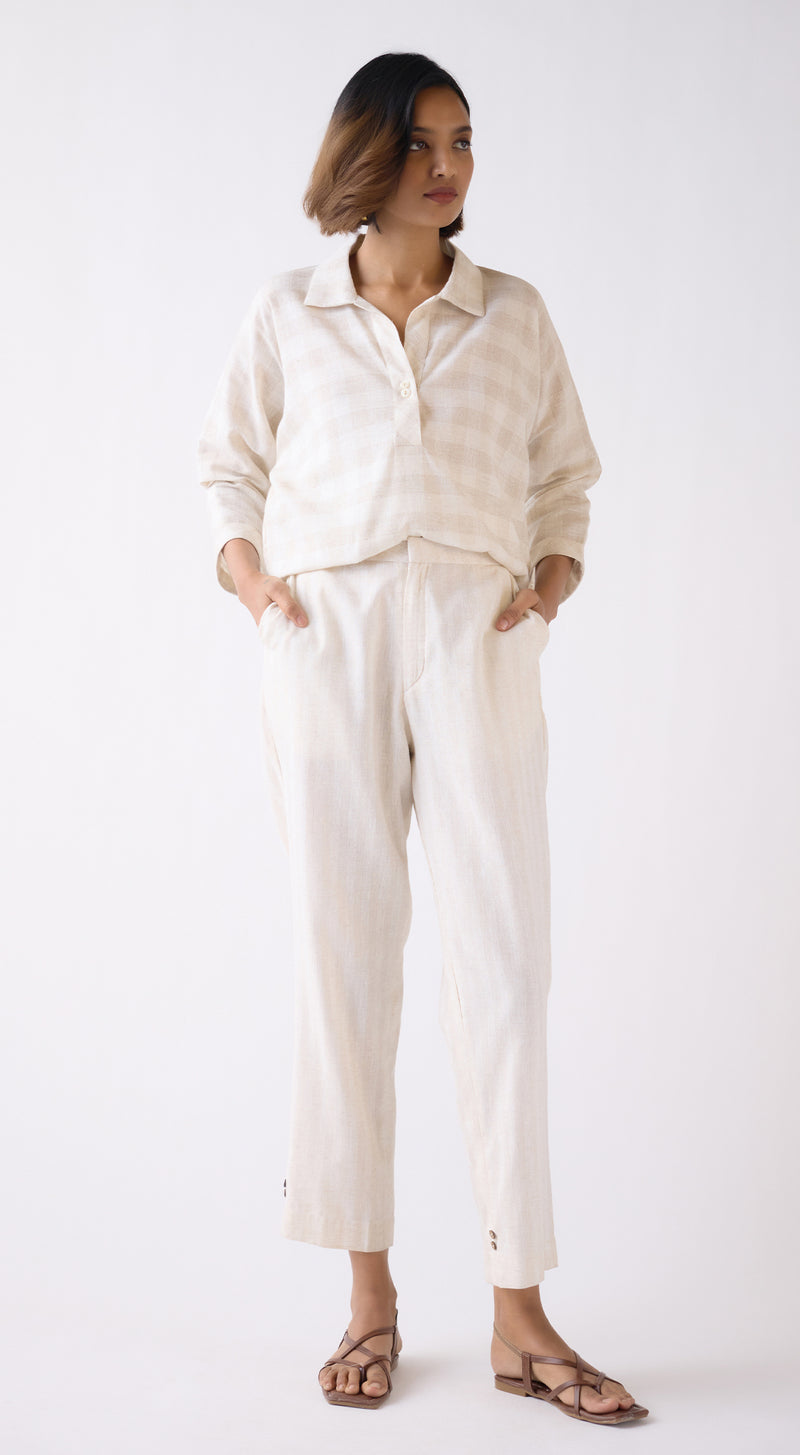 Ivory Straight-Fit Trousers