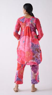 Pink Muslin Printed Co-ord Set