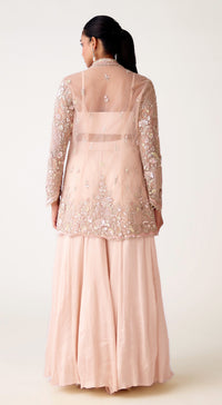 Baby Pink Embroidered Sharara Set