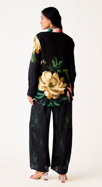 Black Muslin Floral Co-Ord Set