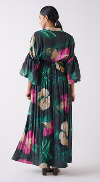 Green Muslin Floral Dress