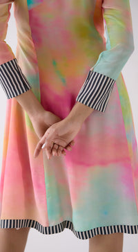 Multi Crepe Abstract Print Dress