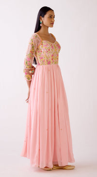 Baby-Pink Embroidered Anarkali