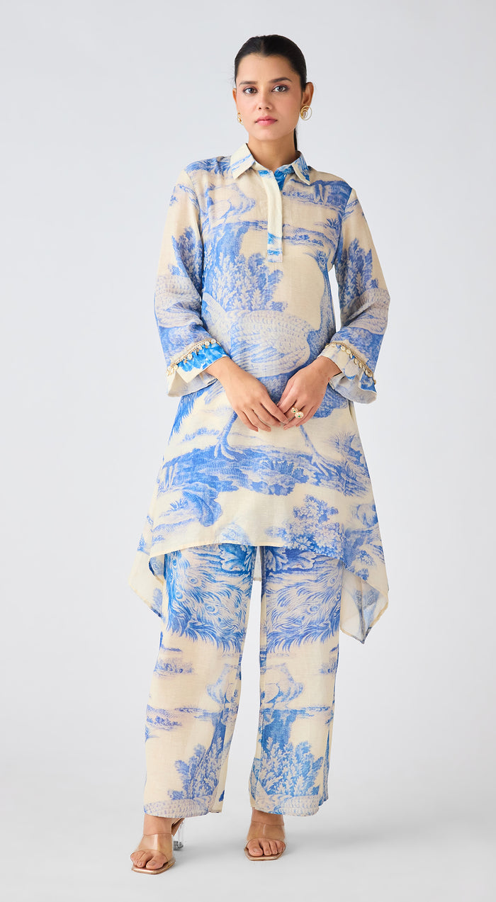 Blue Linen Co-ord Set