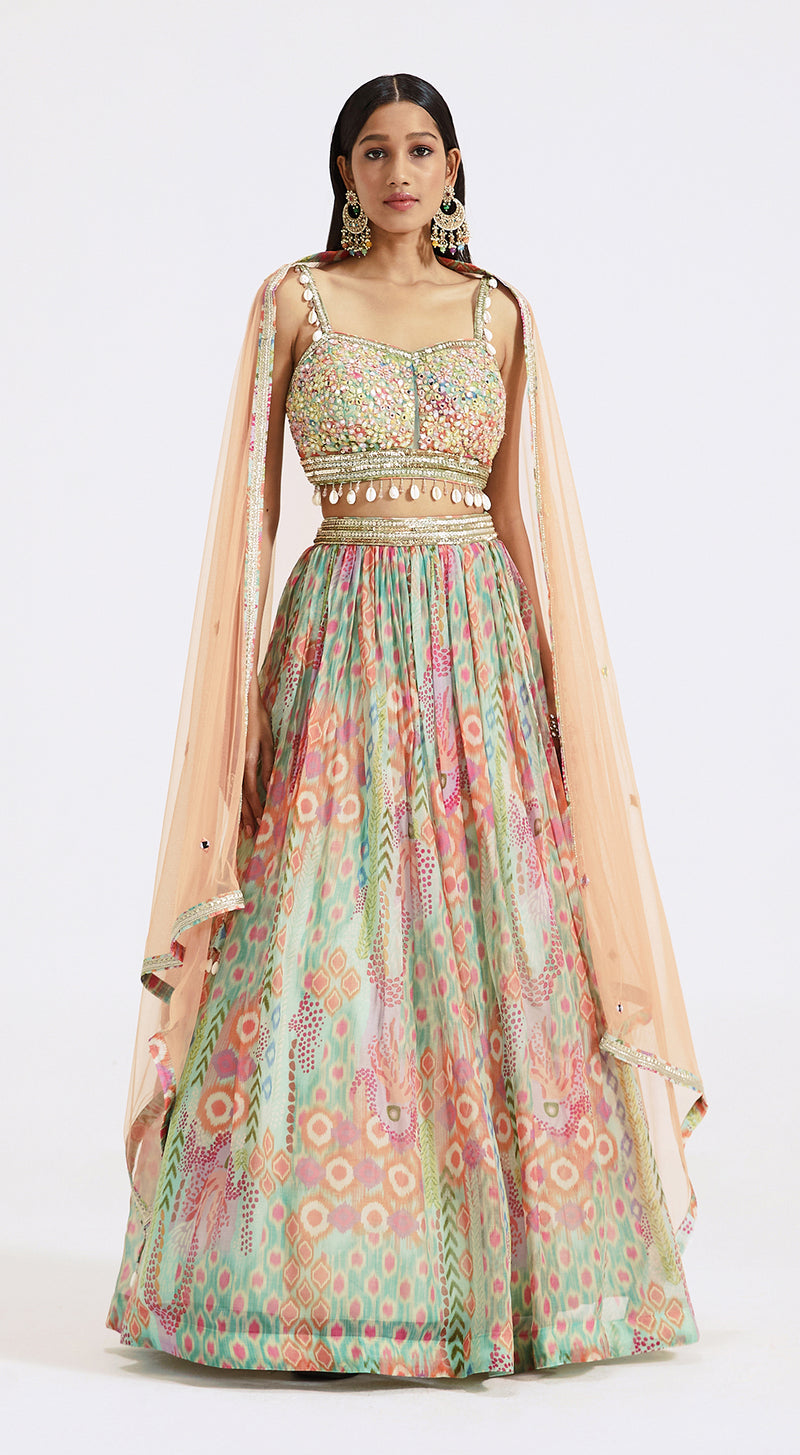 Multicoloured Lehenga Set