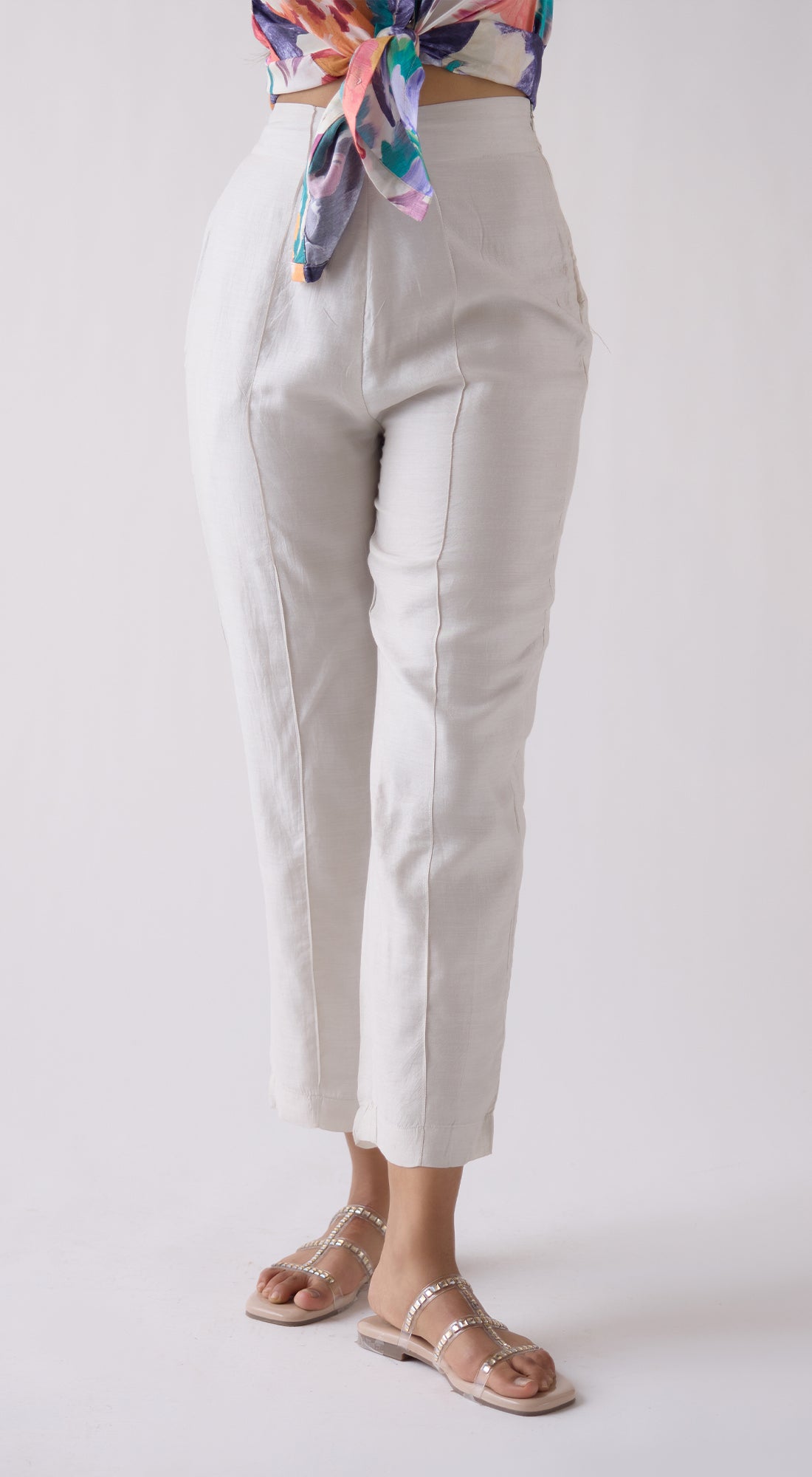 Grey Straight-Fit Trousers