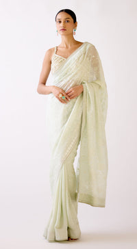 Pista Embroidered Saree