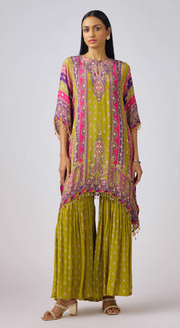 Lime Chinon Embroidered Sharara Set