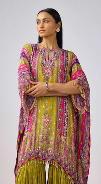 Lime Chinon Embroidered Sharara Set