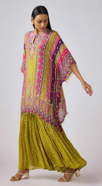 Lime Chinon Embroidered Sharara Set