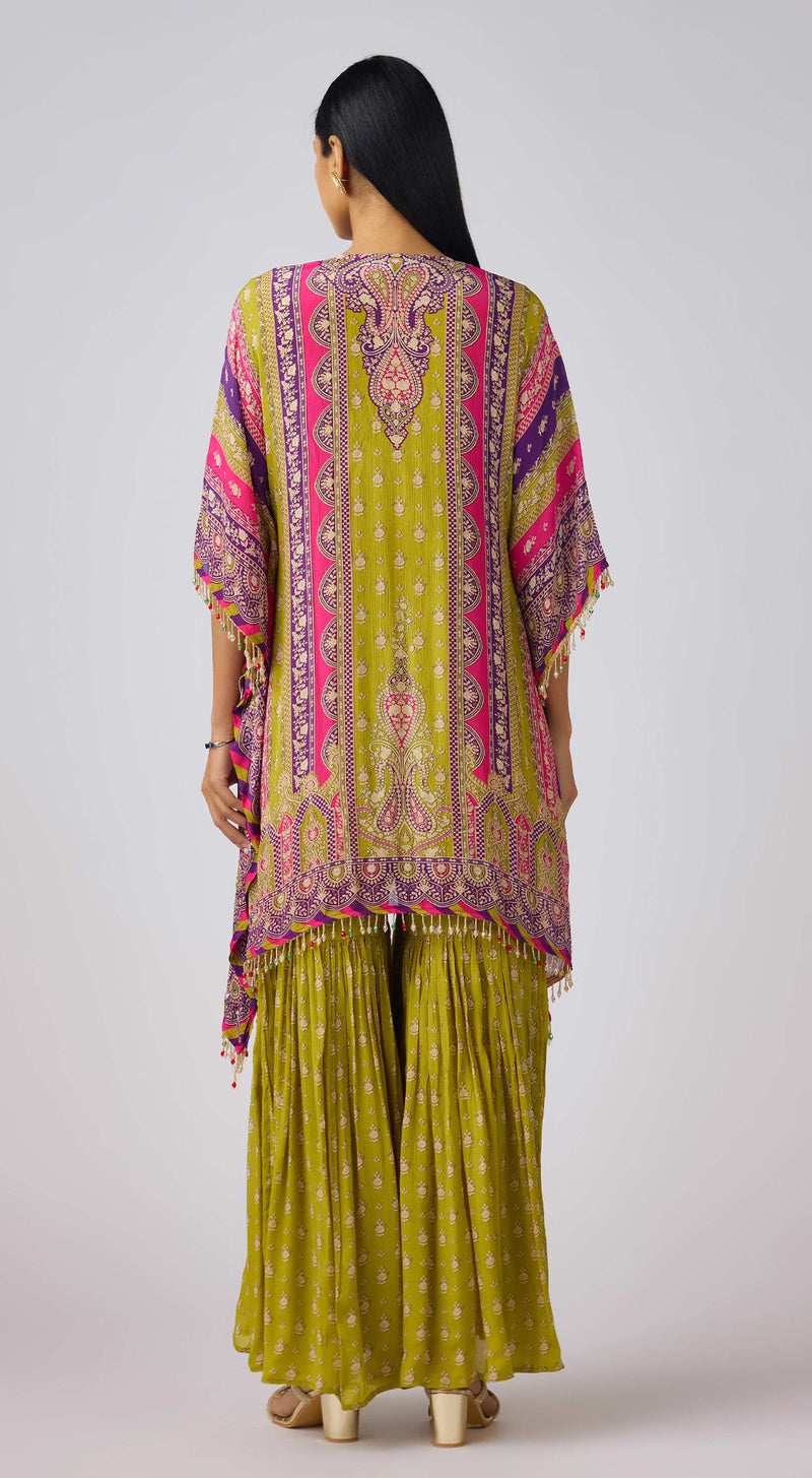 Lime Chinon Embroidered Sharara Set