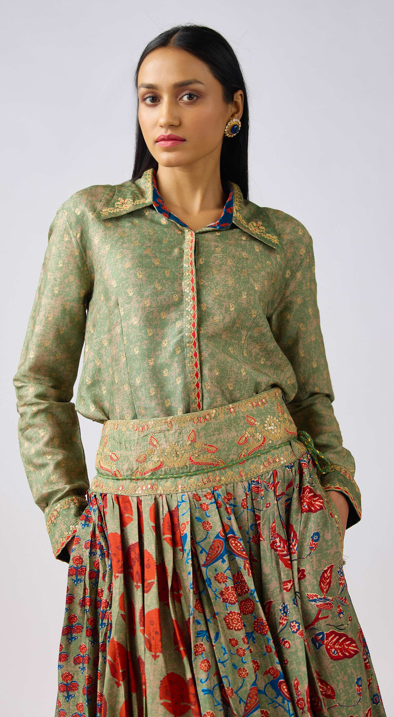 Pista Silk Embroidered Sharara Set