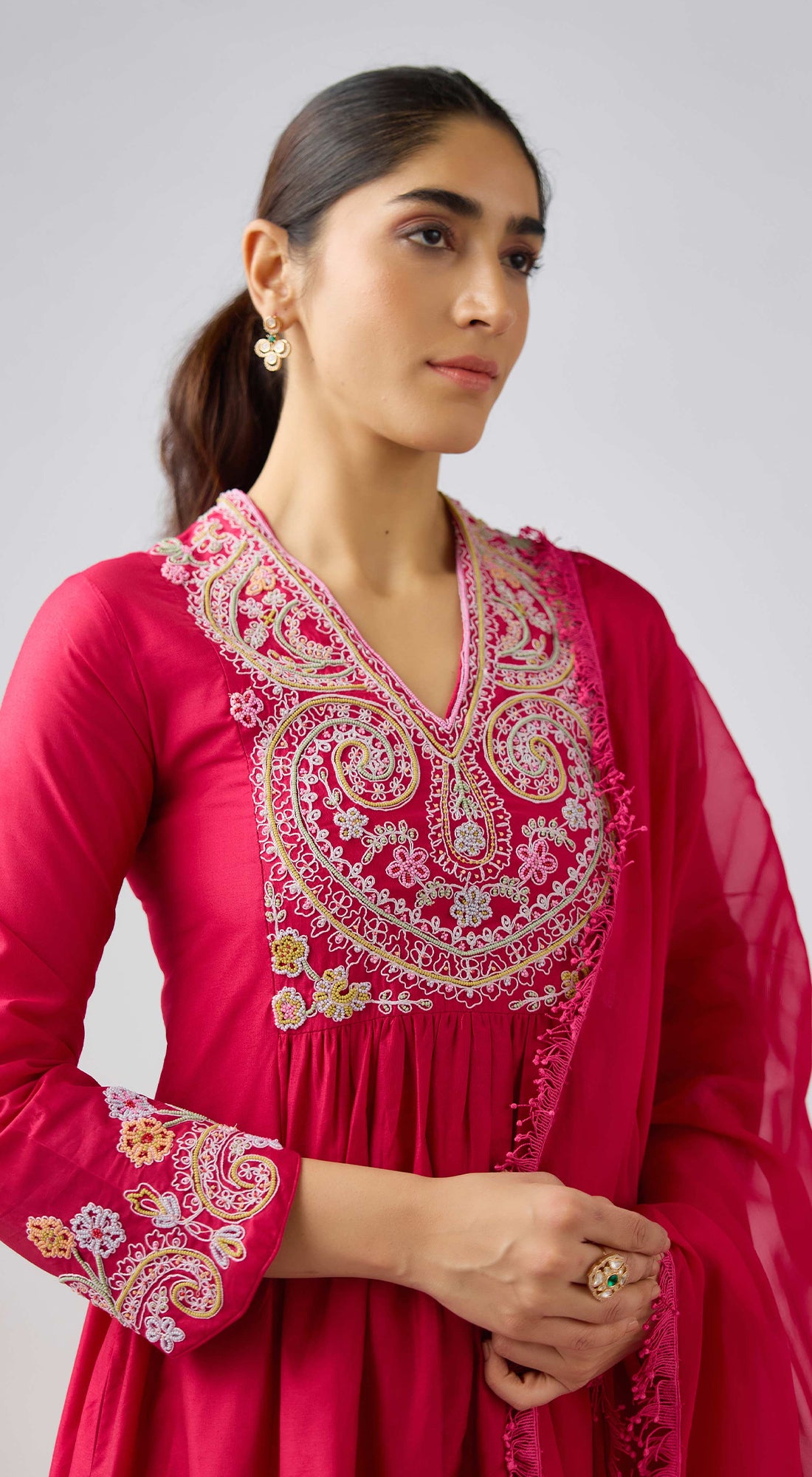 Rani Silk Embroidered Suit Set