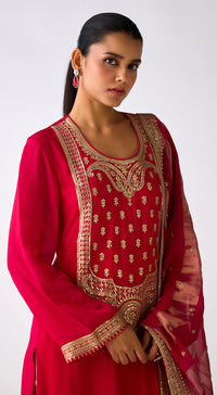 Pink Zari Work Sharara Set