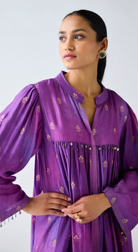 Purple Banarasi Silk Co-ord Set