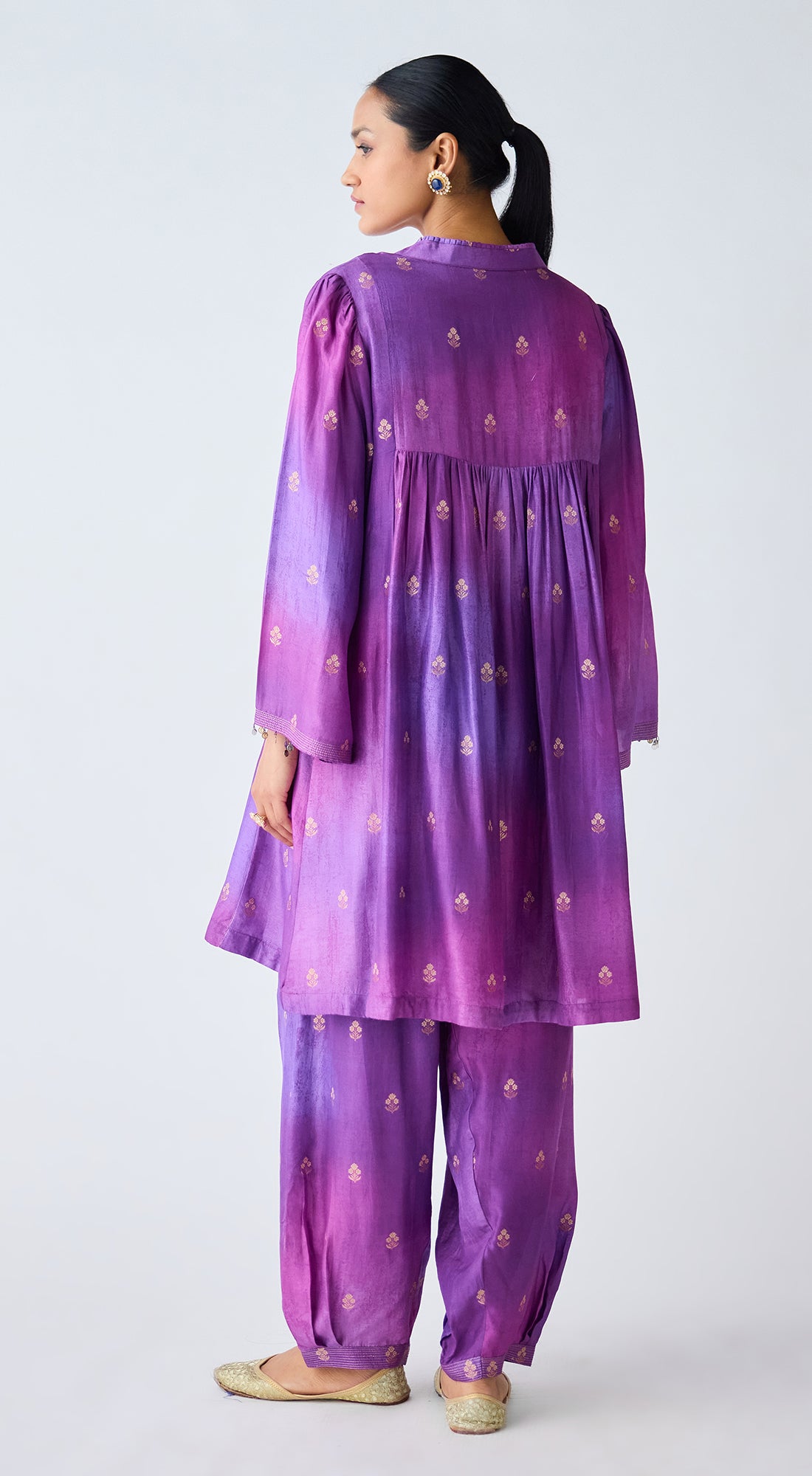 Purple Banarasi Silk Co-ord Set