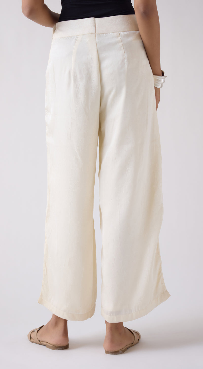 Ivory Wide-Leg Trousers