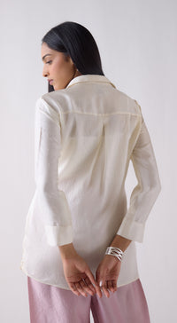 Ivory Crushed Silk Shirt