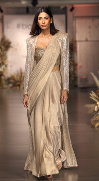 The Lunar Glow Draped Saree & Jacket