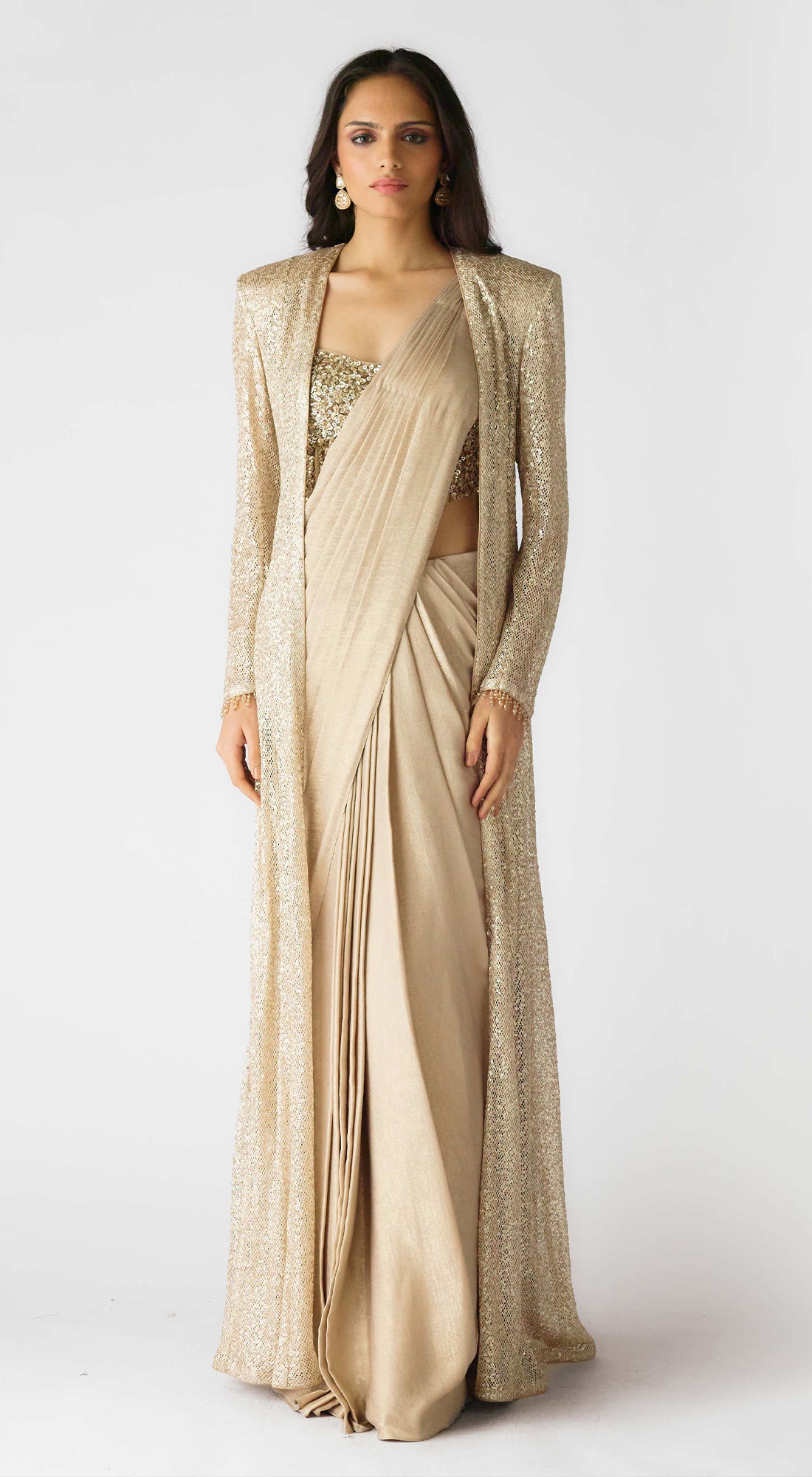 The Lunar Glow Draped Saree & Jacket