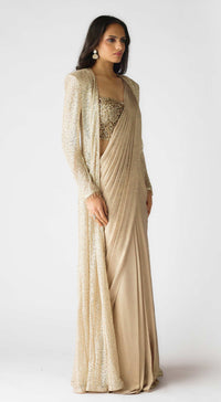 The Lunar Glow Draped Saree & Jacket