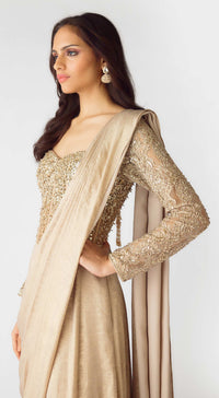 The Champagne Dawn Draped Saree