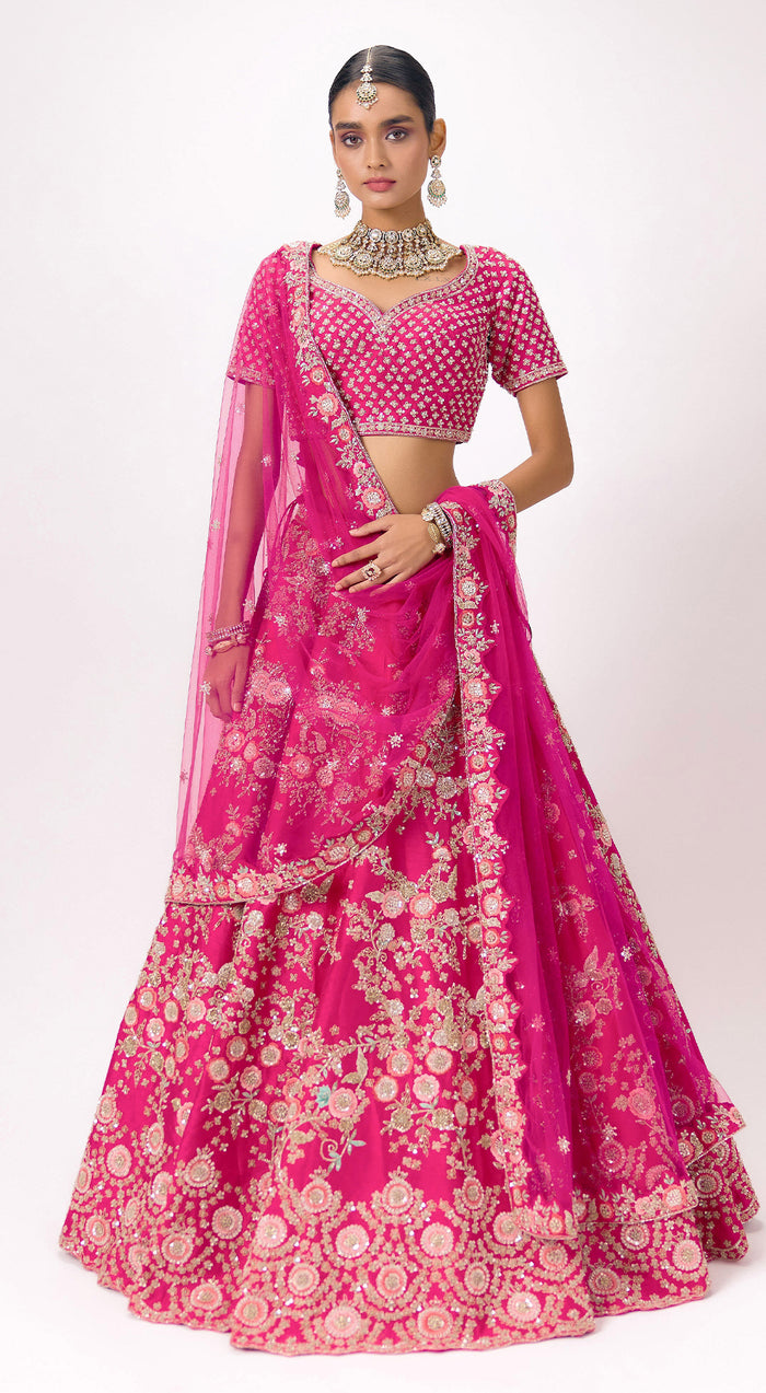 Rani Silk Embroidered Lehenga Set